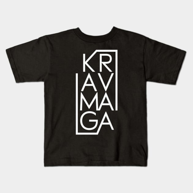 Krav Maga Brick Lettering Israeli Martial Arts Kids T-Shirt by polliadesign